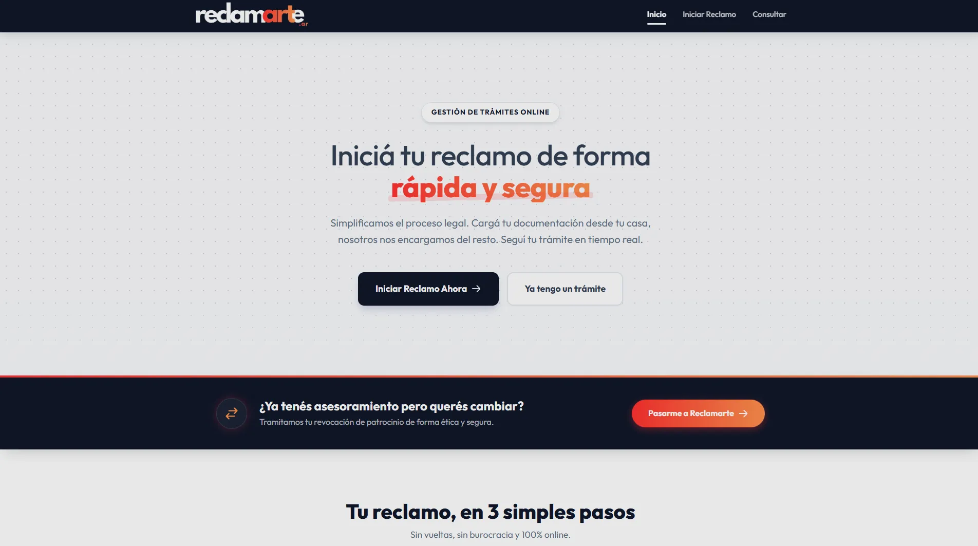 Interfaz de ReclamARTe